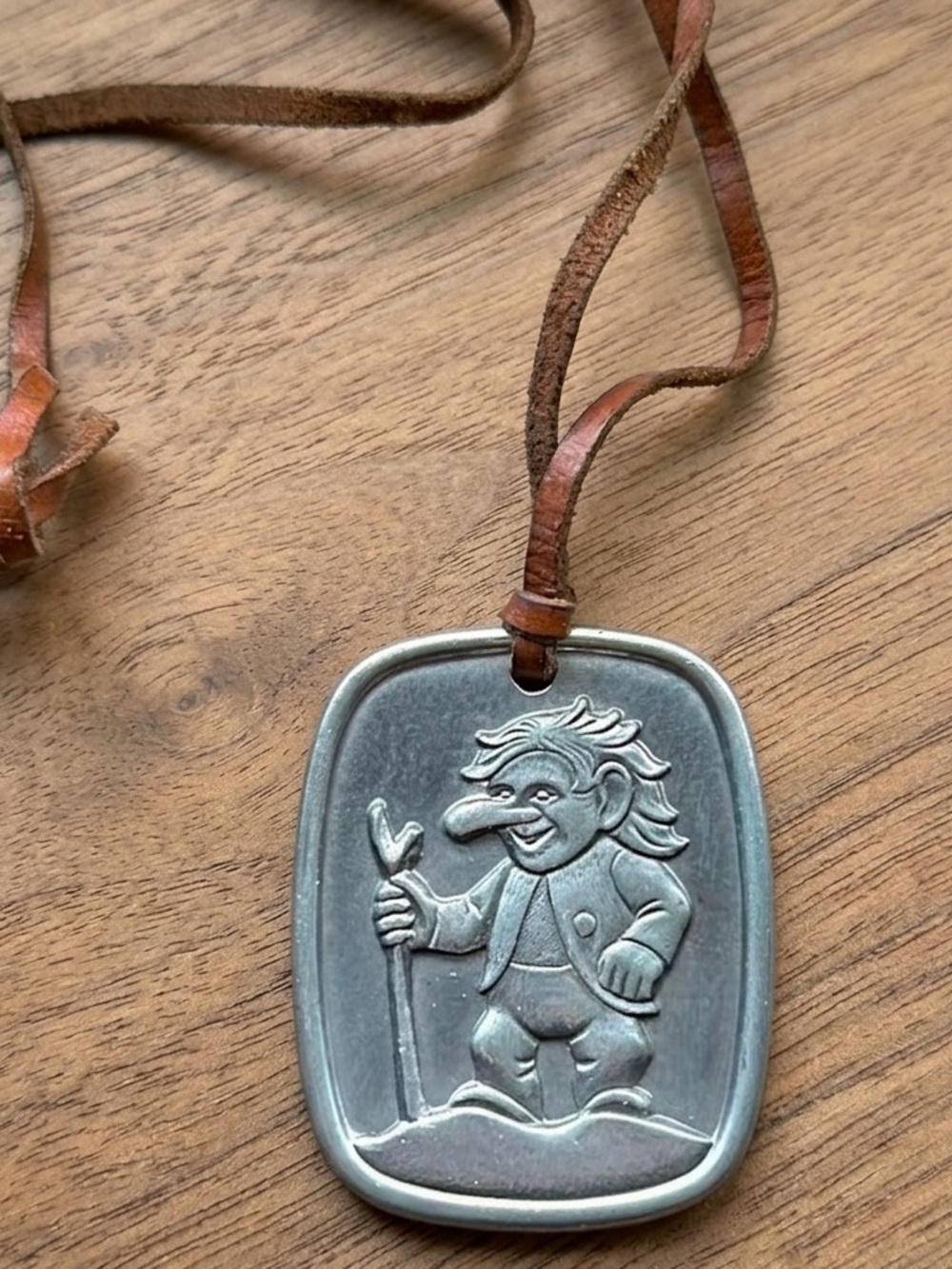 Norwegian Troll Necklace HS Hardanger Sylvplett Pewter Scandinavian Folk Art